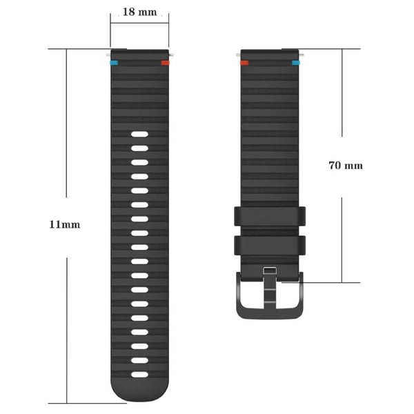 Huawei Watch GT 4 41mm / Garmin Venu 3S / Garmin Forerunner 265S Universal 18mm silikonklokkerem - Blågrønn