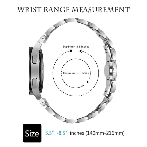 Samsung Galaxy Watch7 44mm / 40mm rustfrit stålbånd 7-Bead Smartwatch rem med stik - Sølv / Rødguld