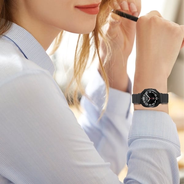 Samsung Galaxy Watch Ultra 47 mm erstatningsrem i rustfritt stål for smartklokkearmbånd - Svart