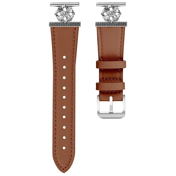 Honor Watch ES Urreim Ekte kuskinn med blomsterdekor, justerbar reim - Brun