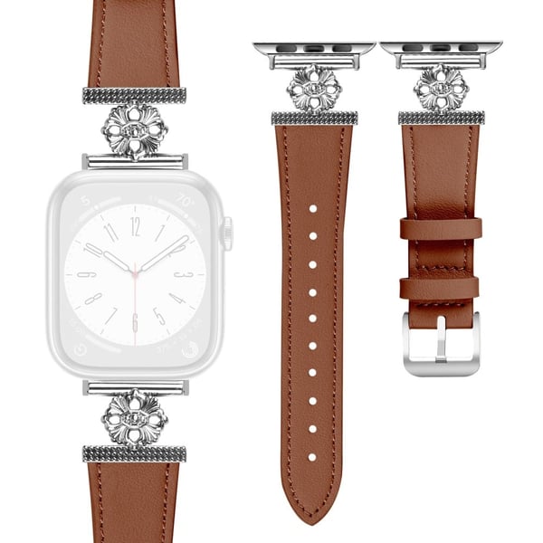 Armbånd for Apple Watch Series 41mm - 40mm - 38mm Ekte ku skinnrem - Brun