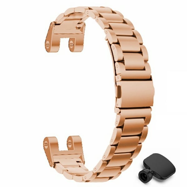 Garmin Lily Watch Band Three Bead Solid Stainless Steel Replacement Strap - Rødguld