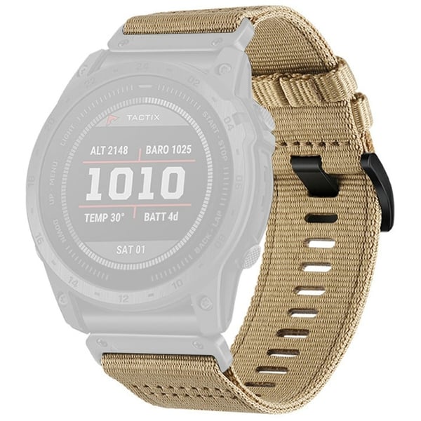Urrem til Garmin Fenix 8 51mm / Enduro 3 / Instinct 2X Universal 26mm Quick Release Nylon Canvas Watch Strap - Khaki