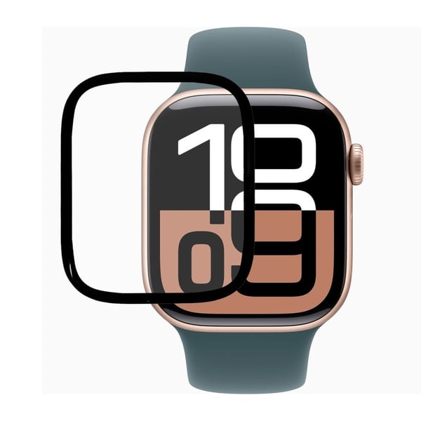Apple Watch Series 10 42 mm full skjermbeskytter svart kant myk, smidig smartklokke skjermfilm