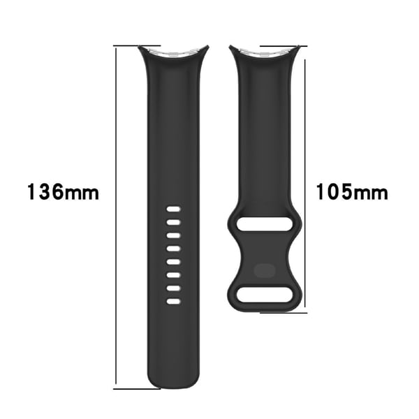 Google Pixel Watch 3 45 mm erstatningsrem 8-formet silikonklokkearmbånd med fargespenne, størrelse L - Hvit