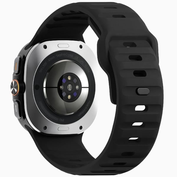 Samsung Galaxy Watch Ultra 47 mm silikonarmbånd med pustende sportsklokkerem - Svart