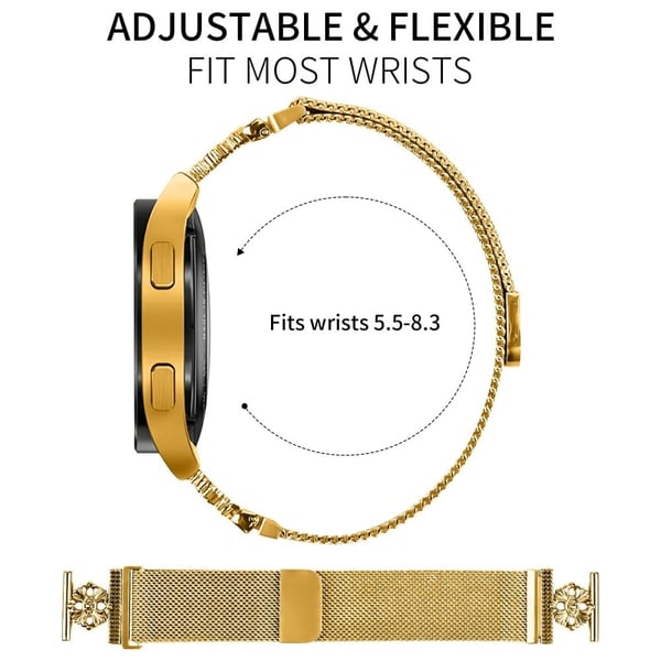 Garmin Instinct 2S Milanese Band Flower Stainless Steel Magnetic Mesh Watch Strap - Gull