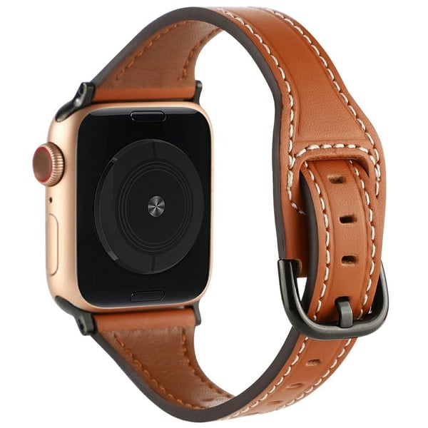 Apple Watch Series 49mm - 45mm - 44mm - 42mm Urrem - Brun + Sort Spænde Apple Watch Series 49mm - 45mm - 44mm - 42mm Urrem - Brun + Sort Spænde