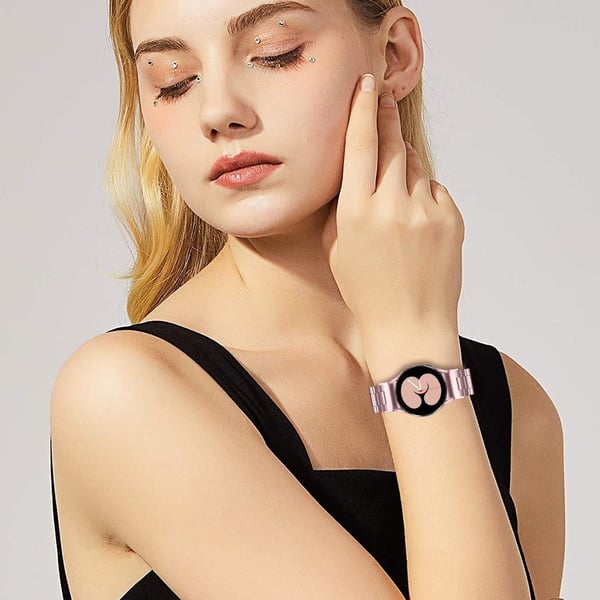 Samsung Galaxy Watch7 40mm / 44mm rem Quick Release Connector rustfrit stål urrem - Lyserød Rose