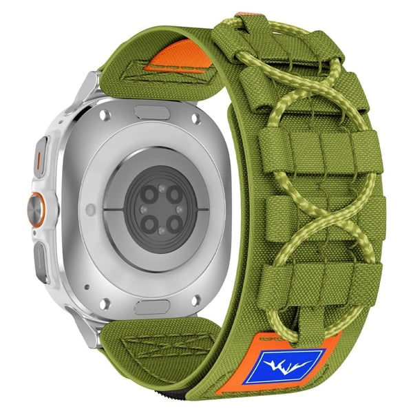 Samsung Galaxy Watch Ultra 47mm Nylon Watch Strap Track Flettet rebrem - Sølvgrøn