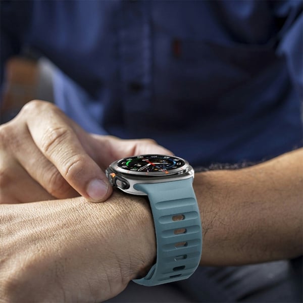 Samsung Galaxy Watch Ultra 47 mm silikonarmbånd med pustende sportsklokkerem - Havblå
