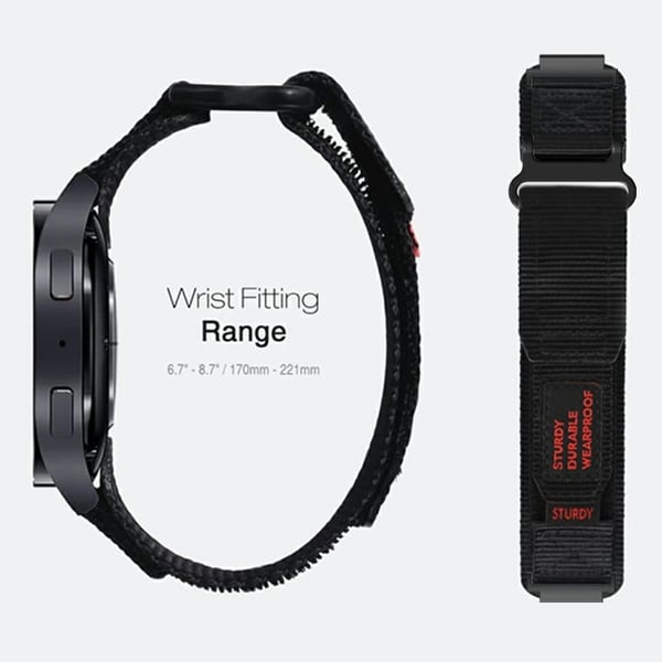 Huawei Watch GT 4 41mm / Garmin Venu 3S Nylon Watch Band 18mm Loop Fastener Strap - Sort