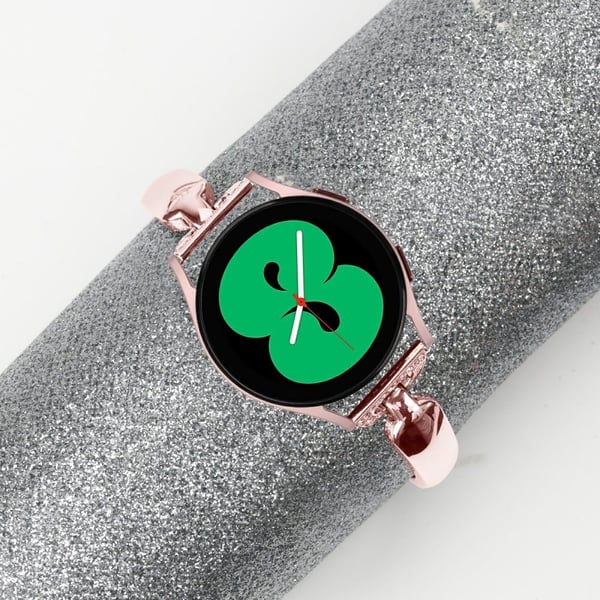 Klokkebånd for Samsung Galaxy Watch7 44mm / 40mm erstatningsrem D-formet Rhinestone Decor Alloy Watch Band - Rosa