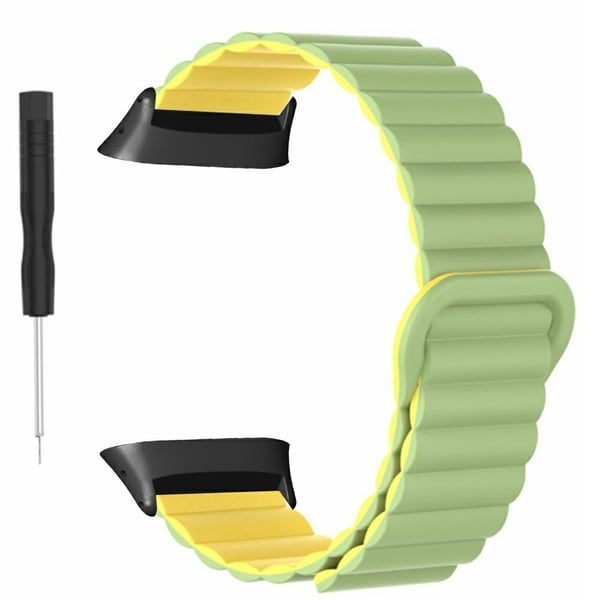 Polar Vantage silikonarmbånd med magnetisk håndleddsrem i to farger - Grønn + Gul