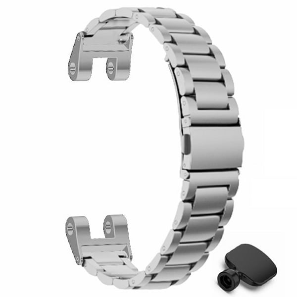 Garmin Lily Watch Band Three Bead Solid Stainless Steel Replacement Strap - Sølv