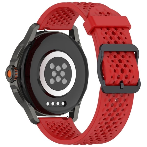 Samsung Galaxy Watch FE 40mm / Watch7 44mm / 40mm Silikon 20mm Flere hull pustende klokkerem - Rød