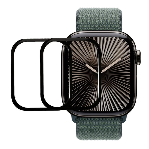 2-pakning / pakke Apple Watch Series 10 42mm Watch skjermbeskytter HD Clear Pliable Film (Black Edge) - Svart