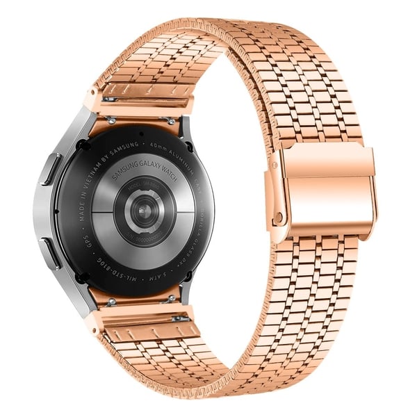 Samsung Galaxy Watch7 44 mm 40 mm klokkerem med 7 perler i rustfritt stål - Rose Gull Samsung Galaxy Watch7 44 mm 40 mm klokkerem med 7 perler i rustfritt stål - Rose Gull