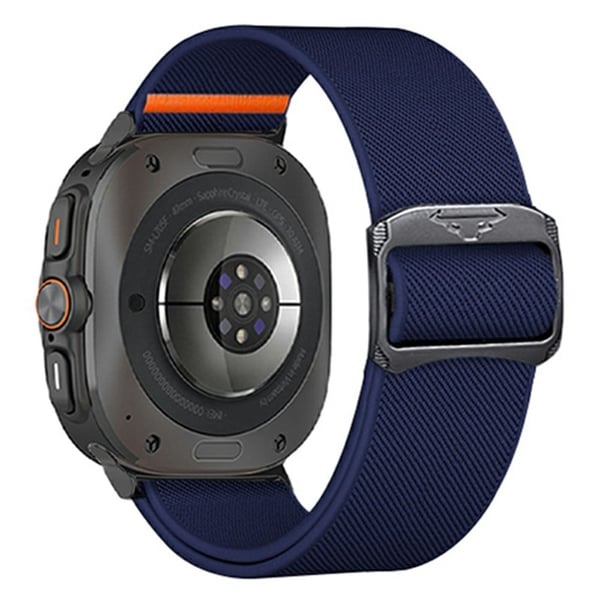 Samsung Galaxy Watch Ultra 47mm Nylon Strap Elastic Replacement Watch Band - Mørkeblå