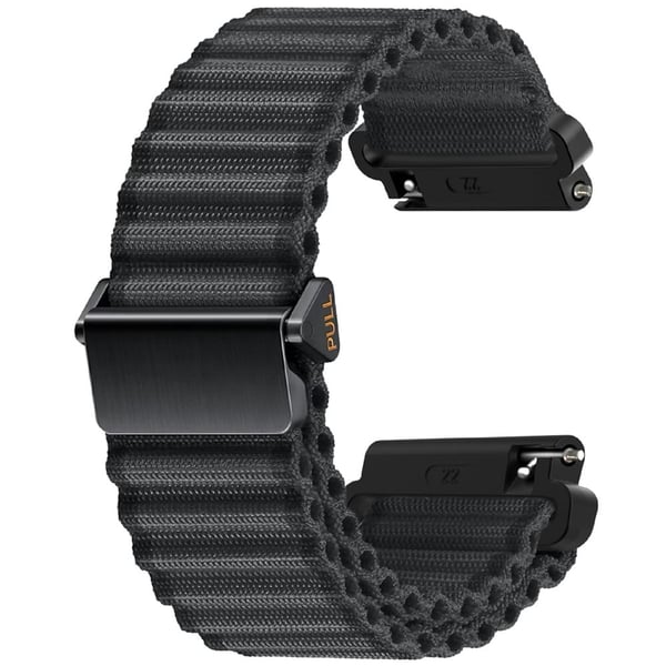 22 mm nylonrem til Huawei Watch 4 / 4 Pro / GT 4 46 mm Wave Design-urrem - Mørkegrå
