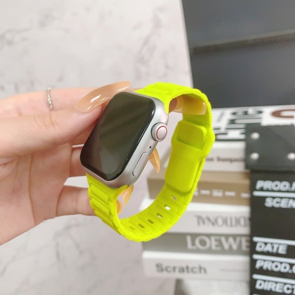 Apple Watch Series 49mm - 45mm - 44mm - 42mm Silikonarmbånd - Fluorescerende Grønn