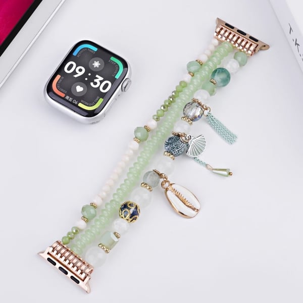 Apple Watch Series 41 mm - 40 mm - 38 mm skjellperler med tre rader - Grønn