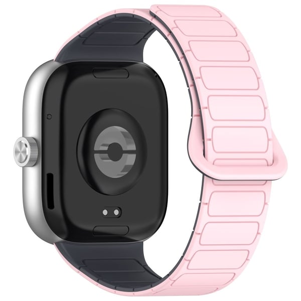 Xiaomi Smart Band 8 Pro / Redmi Watch 4 Magnetisk fleksibel klokkerem med to fargerem - Lyserosa + Grå