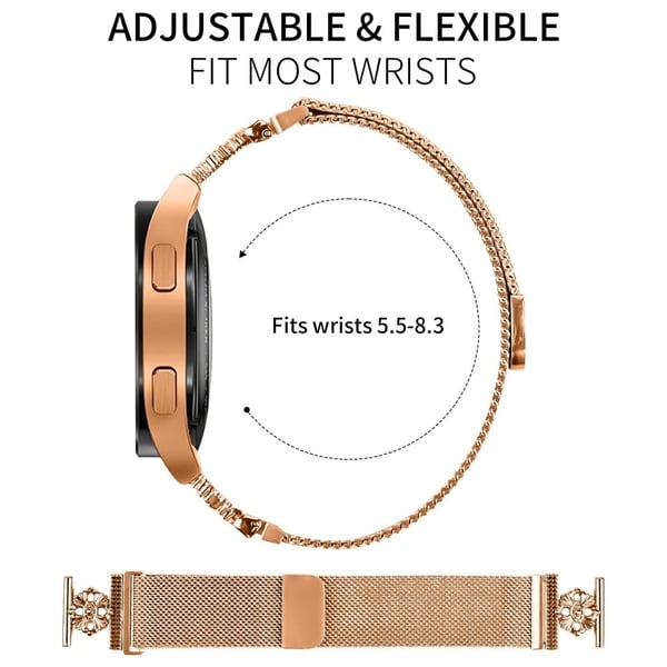 Huami Amazfit GTR Mini Milanese Band Flower Stainless Steel Magnetic Mesh Watch Strap - Rose Gull