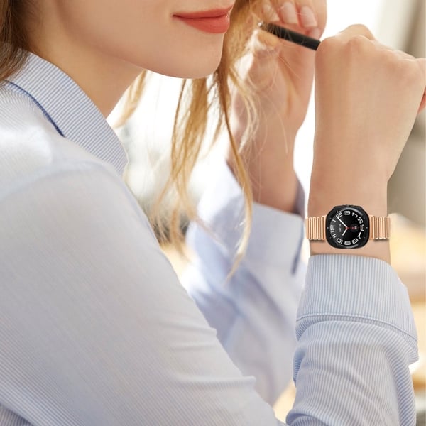 Samsung Galaxy Watch Ultra 47 mm erstatningsrem i rustfritt stål for smartklokkearmbånd - Rose Gull