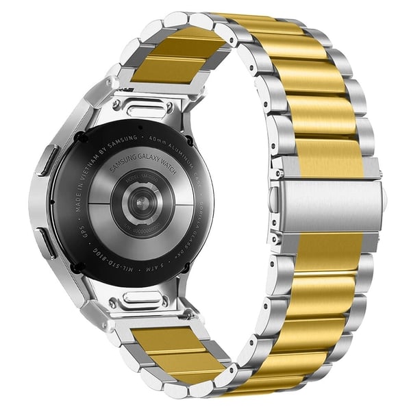 Samsung Galaxy Watch7 40mm / 44mm rem Quick Release Connector rustfrit stål urrem - Sølv / Guld