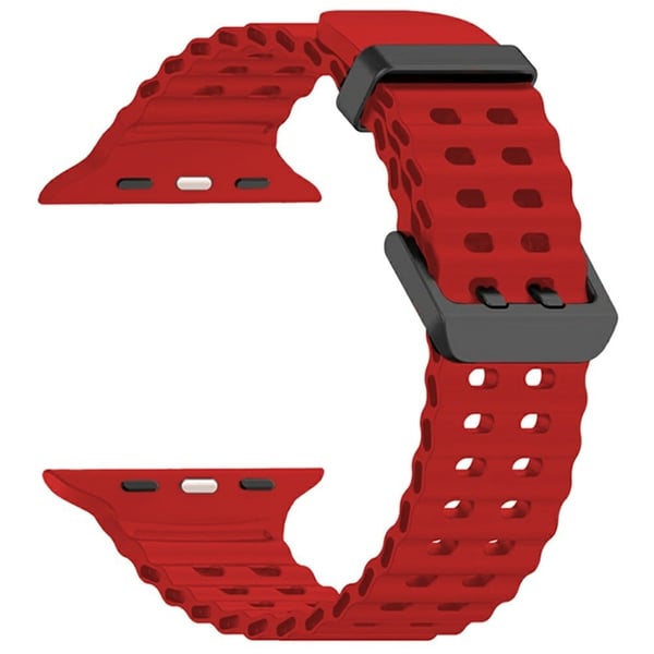 Silikonrem for Apple Watch Series 49mm - 45mm - 44mm - 42mm Ocean Band - Rød