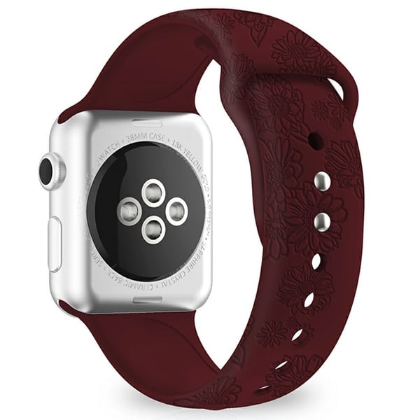 Silikonrem for Apple Watch Series 41mm - 40mm - 38mm - Solsikke Vinrød