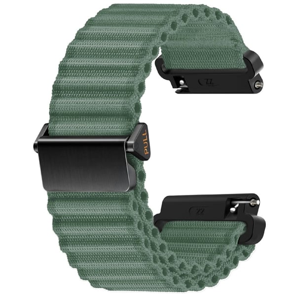 22 mm nylonarmbånd for Huawei Watch 4 / 4 Pro / GT 4 46 mm Wave Design-klokkerem - Militærgrønn