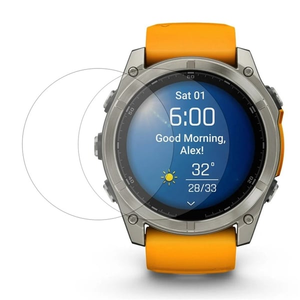 2-pack Garmin Fenix 8 47mm kellon näytönsuoja kirkas joustava kalvo