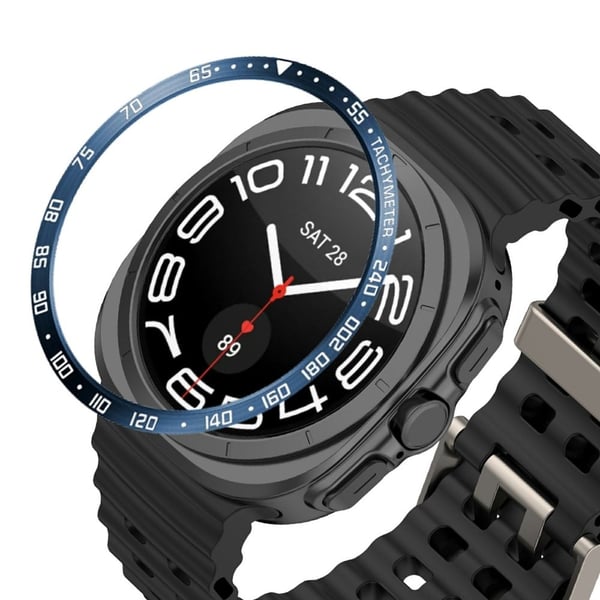 Type E for Samsung Galaxy Watch7 44 mm metallring med metallramme Styling Dial Circle - Blå / Blå Type E for Samsung Galaxy Watch7 44 mm metallring med metallramme Styling Dial Circle - Blå / Blå
