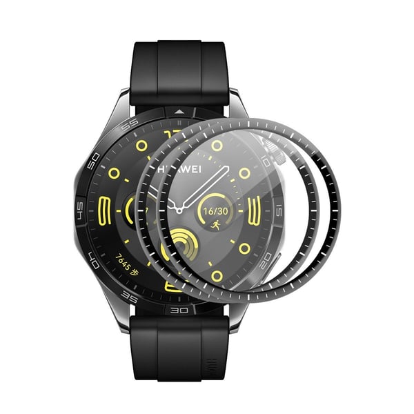 Huawei Watch GT 5 46 mm ENKAY HAT PRINCE 2-pakning skjermbeskytter 3D buet støtbestandig og smidig ultraklar film - Svart