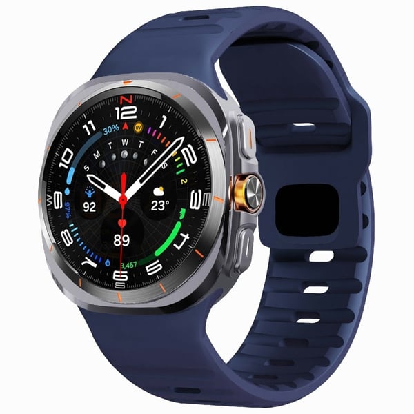 Samsung Galaxy Watch Ultra 47 mm silikonarmbånd med pustende sportsklokkerem - Midnattsblå