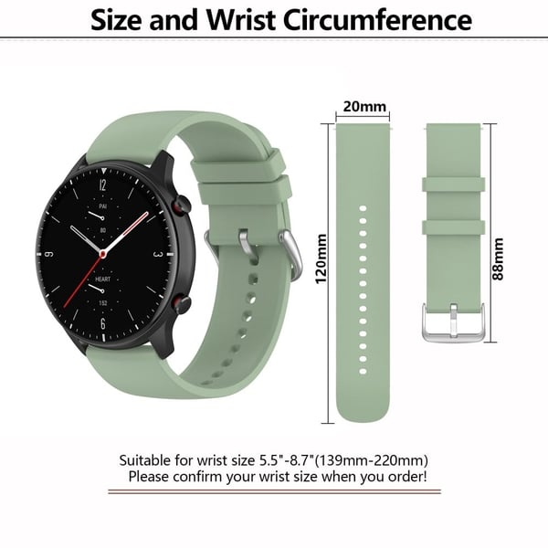 KALEBOL 20 mm silikonrem for Huawei Watch GT 3 42 mm / GT 3 Pro 43 mm rund endeklokkebånd - Rød