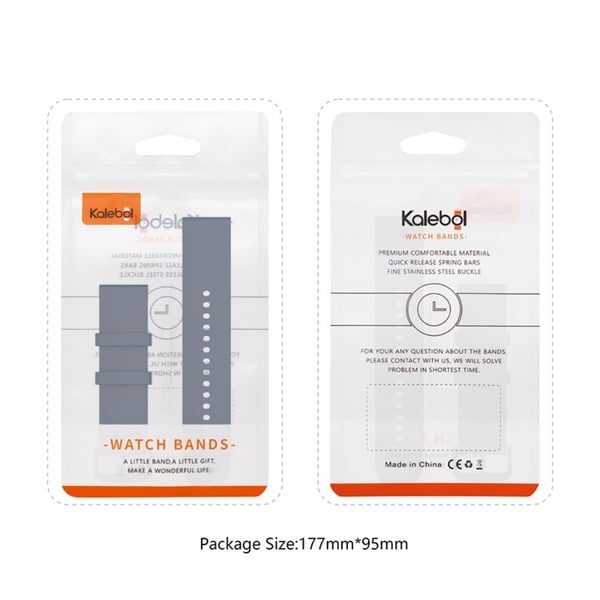 KALEBOL 20 mm silikonrem for Huawei Watch GT 3 42 mm / GT 3 Pro 43 mm rund endeklokkebånd - Mørkegrå