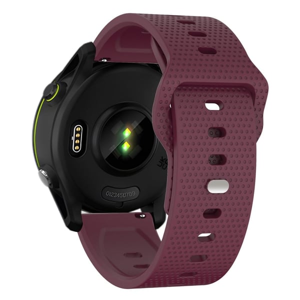 KALEBOL 22 mm reim for Huawei Watch 4 / 4 Pro / GT 4 46 mm prikker Silikonklokkebånd - Vinrød