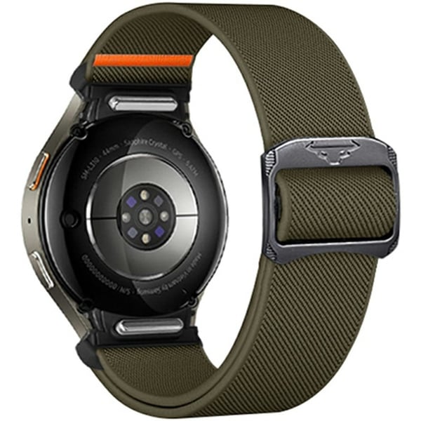 Nylonrem for Samsung Galaxy Watch FE 40mm / Watch7 / Watch6 / Watch5 / Watch4 Elastisk bånd - Militærgrønn