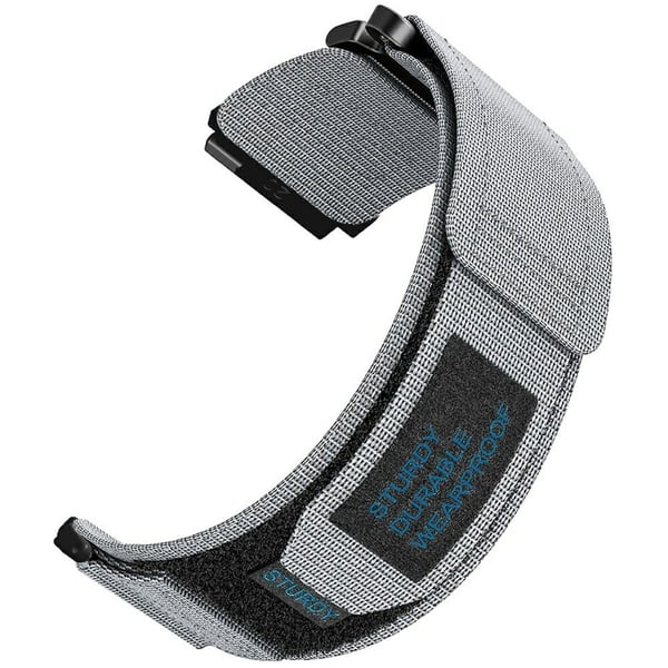 20 mm nylonklokkearmbånd for Samsung Galaxy Watch FE 40 mm / Watch7 44 mm / 40 mm Loop Fastener Strap - Grå
