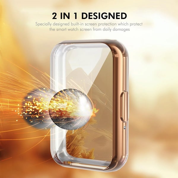 Samsung Galaxy Fit3 ENKAY Hat-Prince Joustava Watch Case Galvanointi Watch Cover näytönsuojalla - Läpinäkyvä