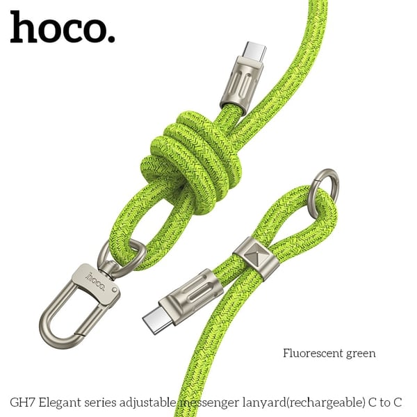 GH7 Elegant series adjustable messenger lanyard(rechargeable) C to C fluorescent green GH7 Elegant series adjustable messenger lanyard(rechargeable) C to C fluorescent green