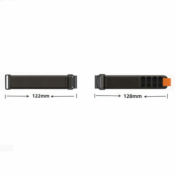 Urrem til Garmin Fenix 7 / 6 / 5 Udskiftning Nylon Justerbar Loop Fastener Strap - Regnbue + Sort