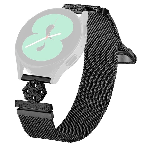 Garmin D2 Air X10 / Bounce Milanese Band Flower Rustfritt stål magnetisk nettingklokkerem - Svart