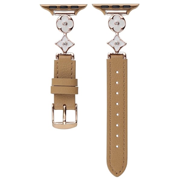 Apple Watch Series 49mm - 45mm - 44mm - 42mm Læderarmbånd - Brun / Brun Apple Watch Series 49mm - 45mm - 44mm - 42mm Læderarmbånd - Brun / Brun