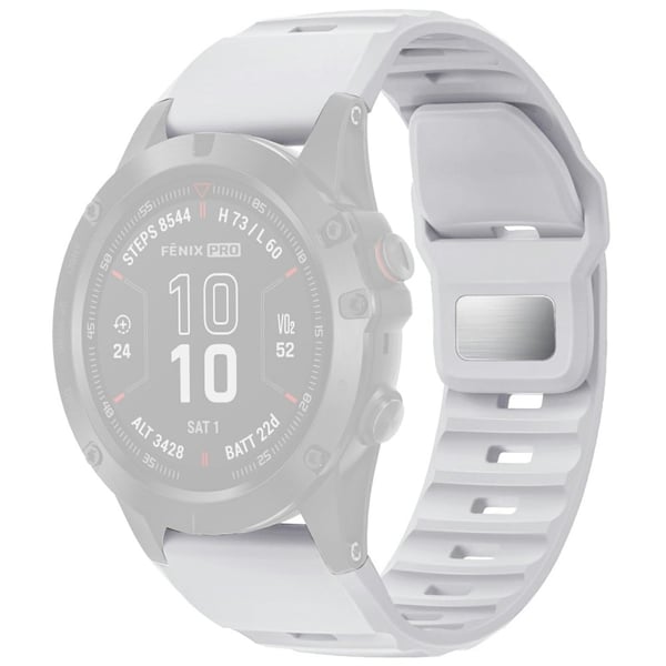 Silikonerem til Garmin Quickfit 26mm / Fenix 7X Pro / Fenix 7X udskiftningsurrem - Hvid