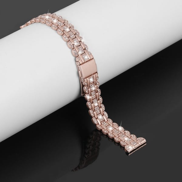 Samsung Galaxy Watch7 44 mm / 40 mm smartklokkearmbånd med rhinestone dekor - Rosa Rose
