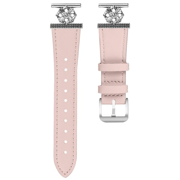 Huami Amazfit Bip 1S klokkerem Ekte kuskinn med blomsterdekor og justerbar rem - Rosa